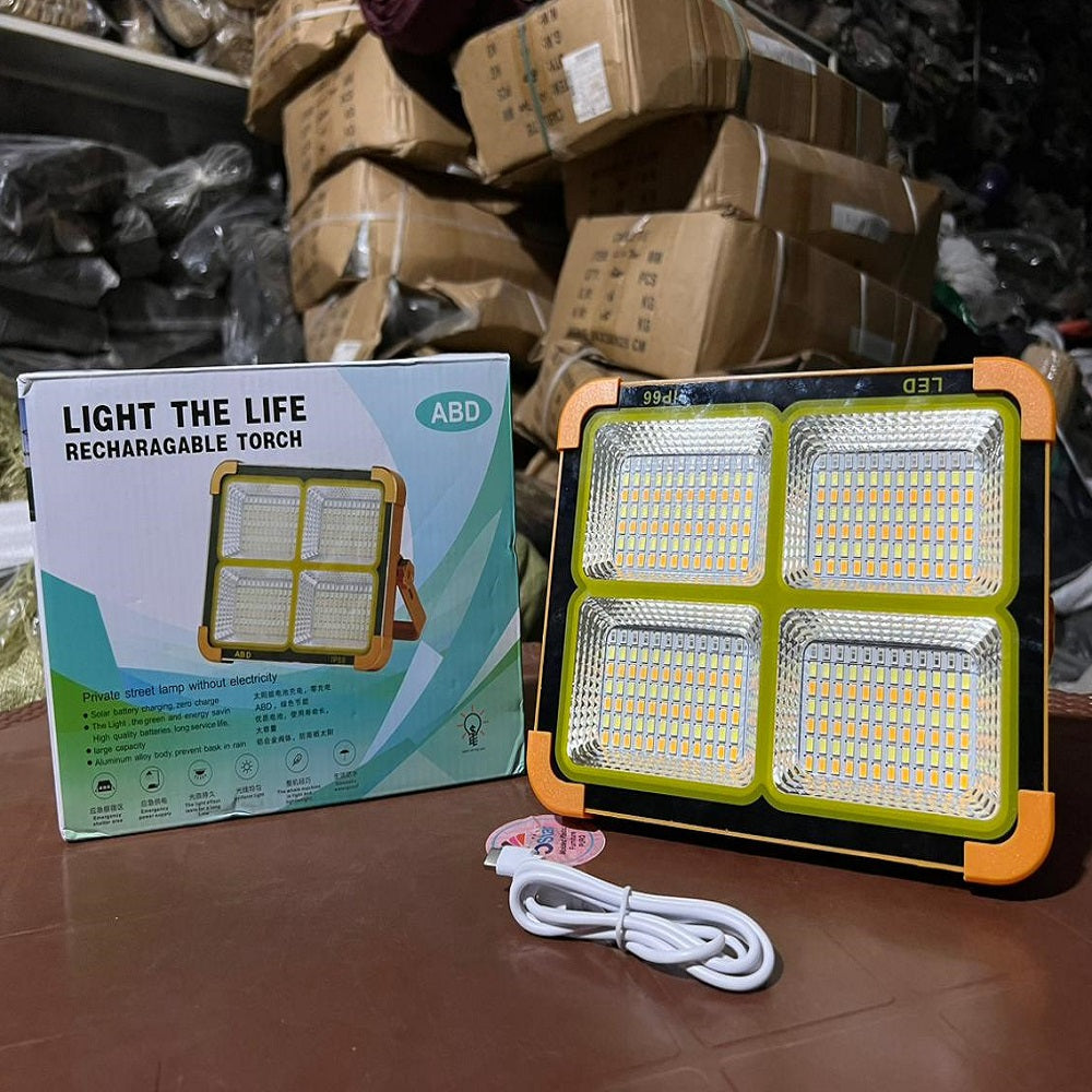 100W LED Flood Light with Solar Panel & Power Bank