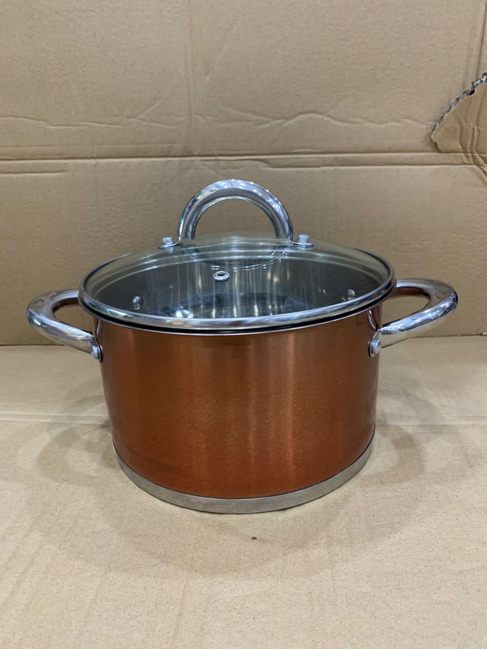 HERENTHAL Stainless Steel 20cm Casserole Pot with Glass lids