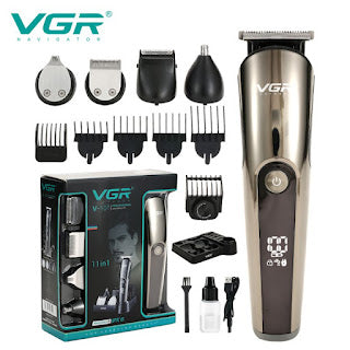 11 in 1 VGR grooming set High-power Gradual Fader Hair Salon LCD Digital Display