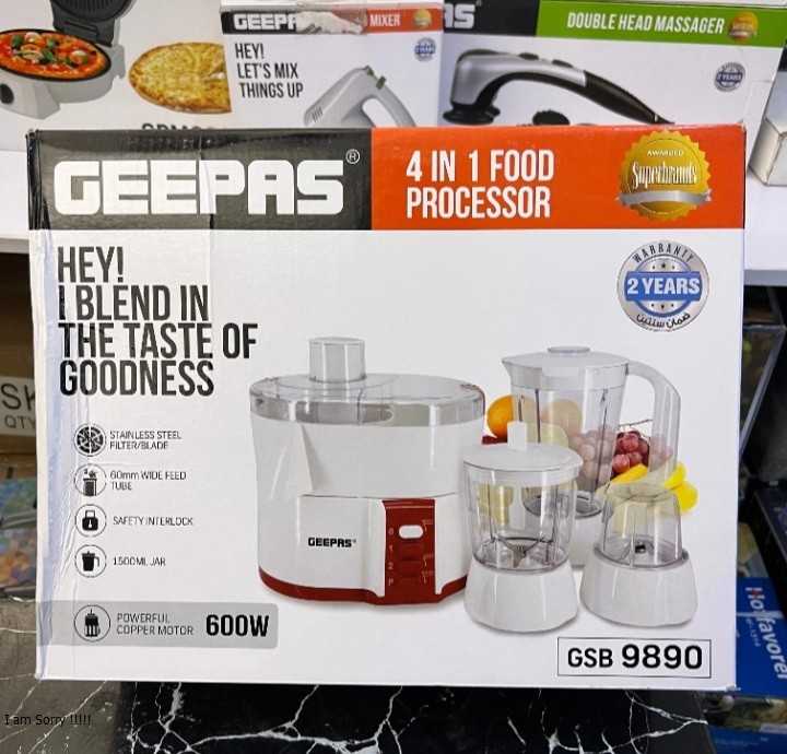 Geepas 4-in-1 Food Processor GSB9890