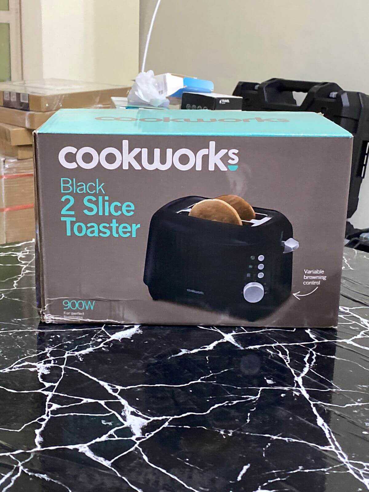 COOKWORKS 2 Slice Toaster with Defrost & Reheat functions