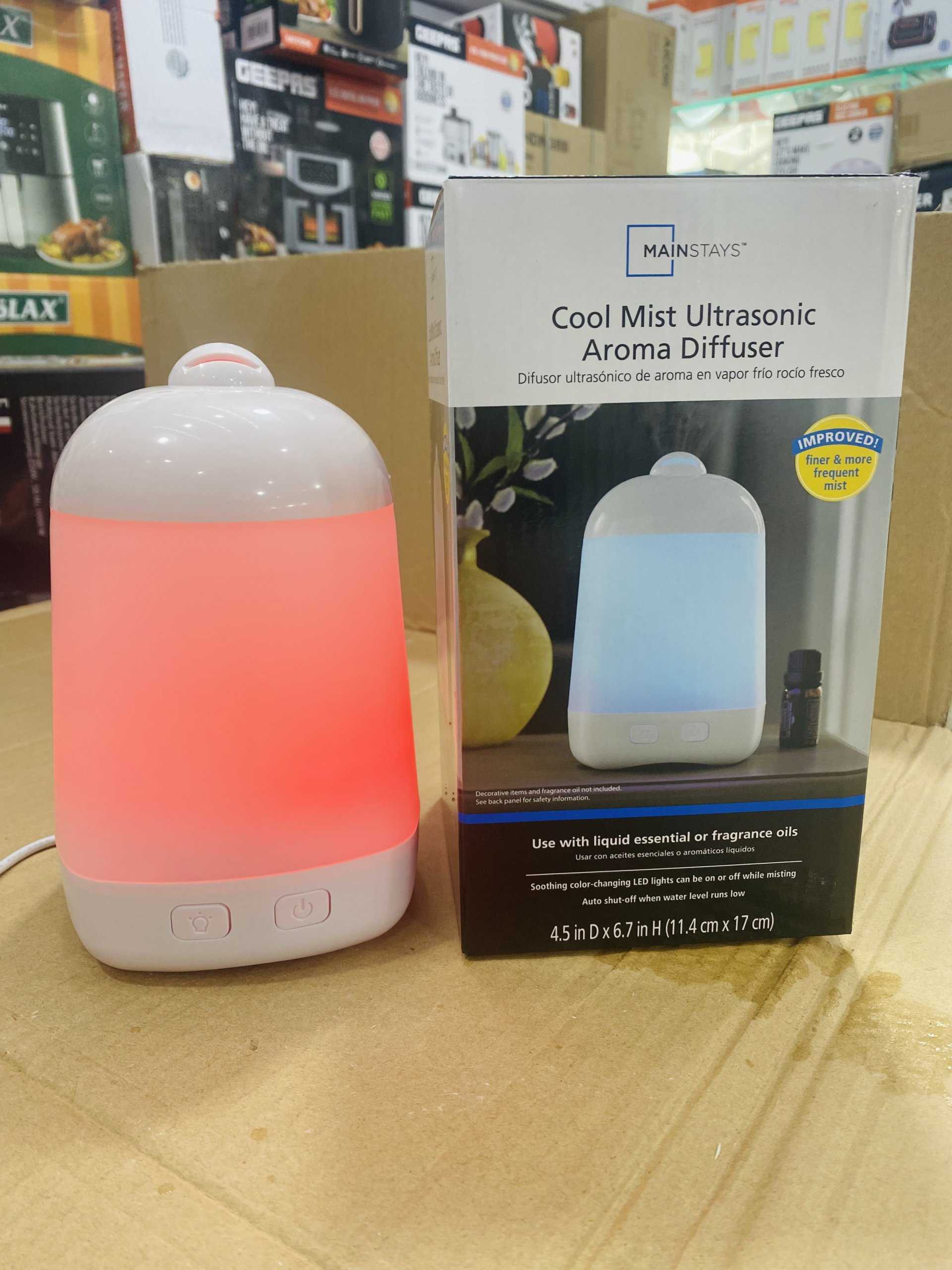 Mainstays Cool Mist Ultrasonic Aroma Oil Diffuser and humidifier