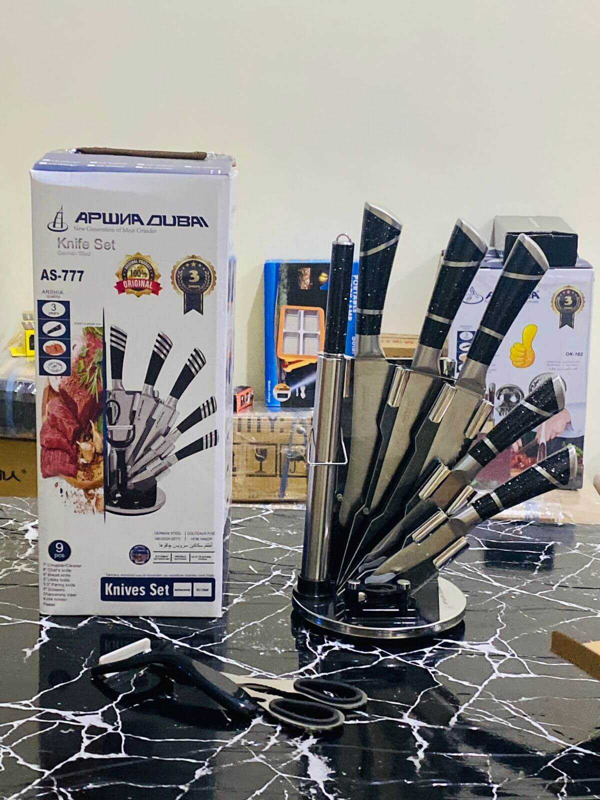 Dubai lot imported APWNA DUBAI 9 pieces knife set (arshia special adition )