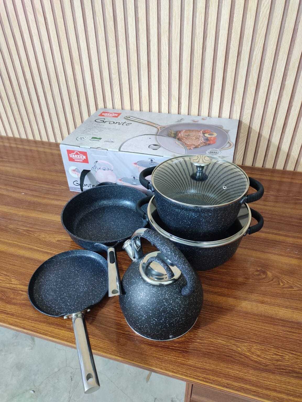 UAKEEN German 11 Piece Granite Cookware Set